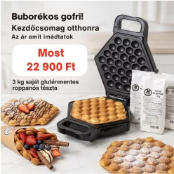 Otthoni gluténmentes Bubble Waffle szett gofrisütővel