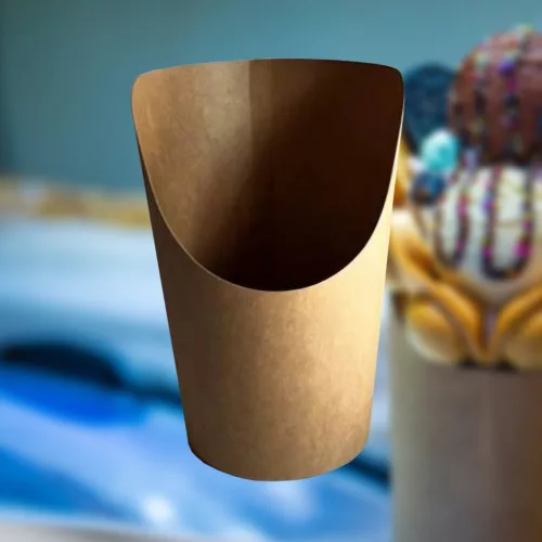 Buborék gofris pohár, 25db/csom, 320 ml, barna