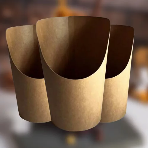 Buborék gofris pohár, 25db/csom, 320 ml, barna